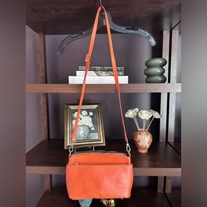 Leather Crossbody Bag with Gold Hardware